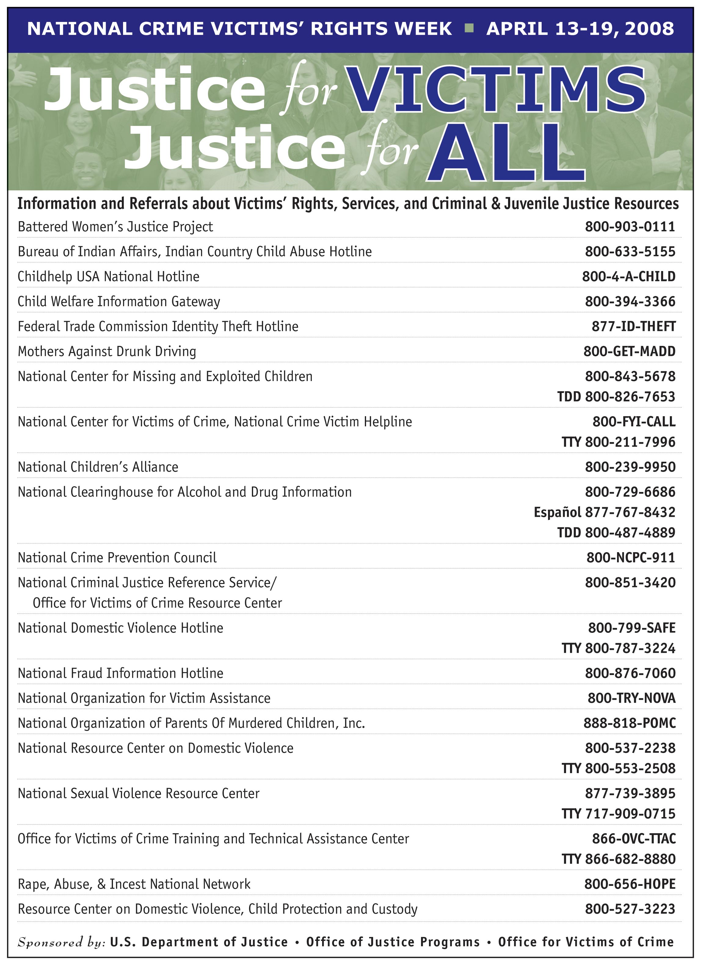National Crime Victims Week 2008